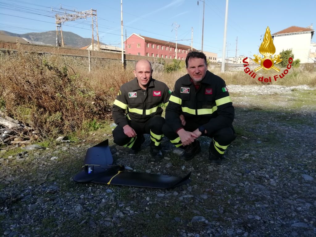 senseFly eBee X at site of Morandi Bridge 